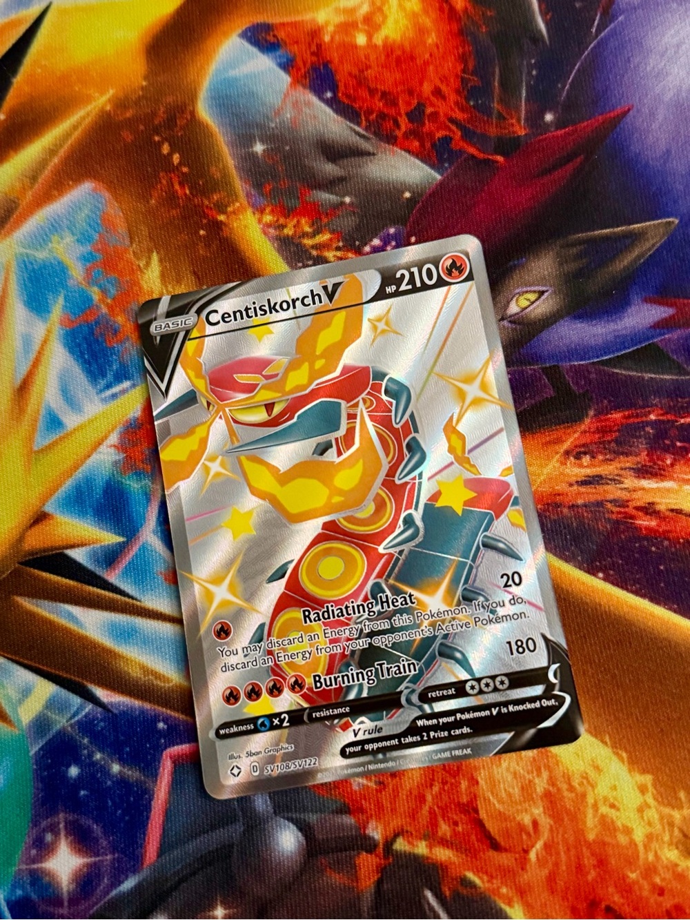 Pokemon Centiskorch V SV108/SV122 Shiny Holo Rare Shining Fates card